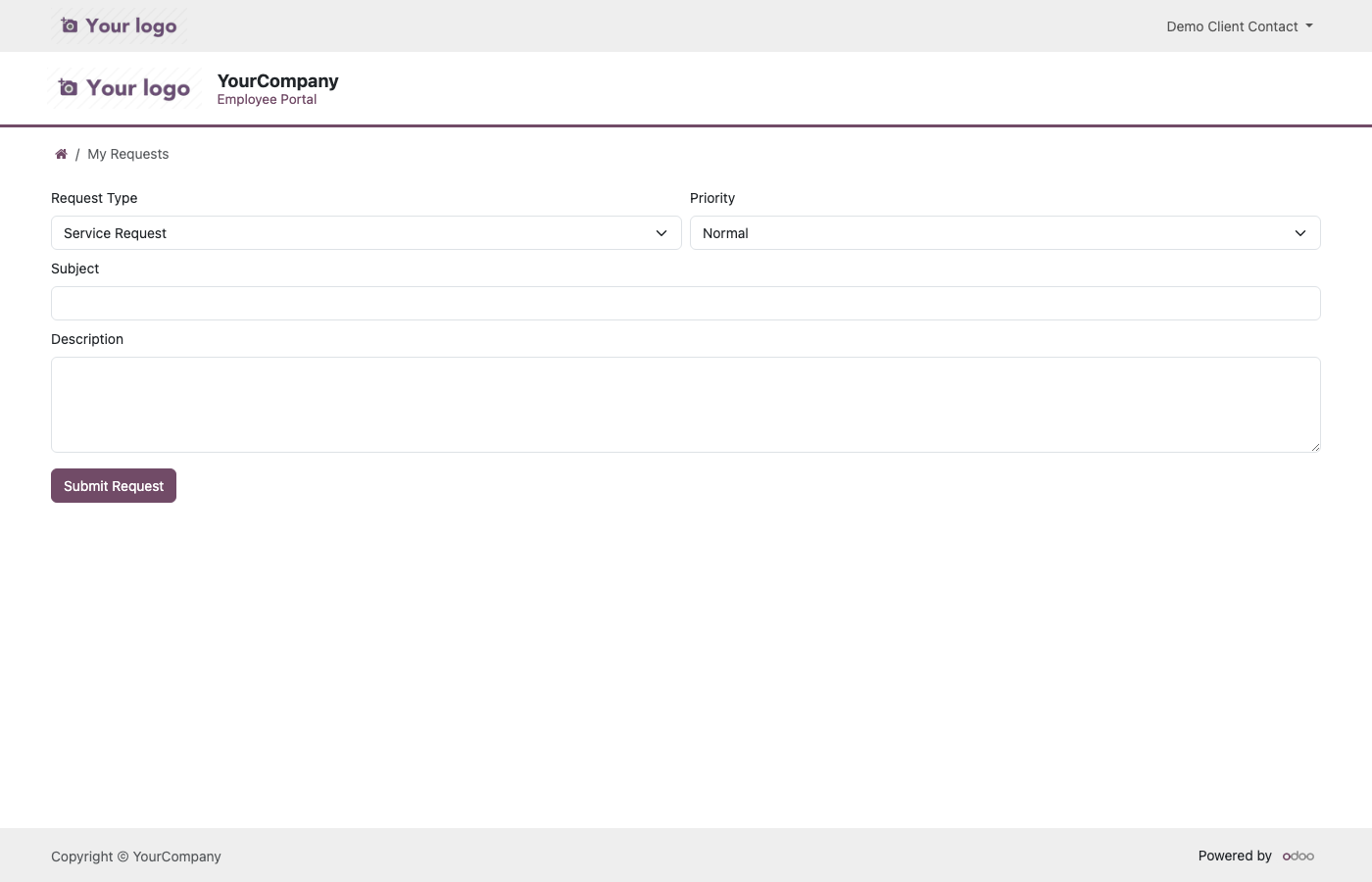 Request detail — status history & comments
