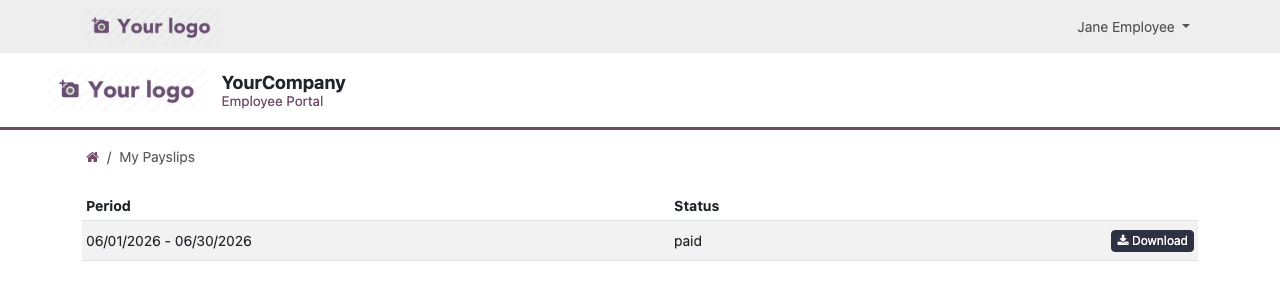 My Payslips on the employee portal